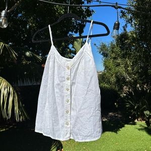 White linen Abercrombie tank top
